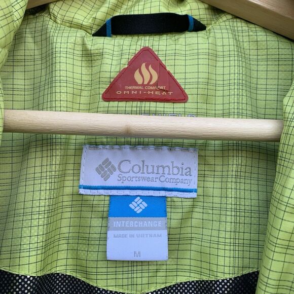 COLUMBIA Jacket Womens Sz Medium Bright Yellow Quilted Core Interchange - Picture 15 of 16